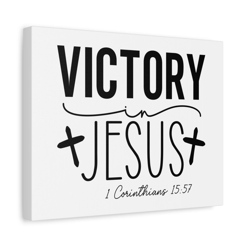 Scripture Walls 1 Corinthians 15:57 Victory in Jesus Bible Verse Canvas